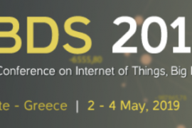 4th International Conference on Internet of Things, Big Data and Security (IoTBDS 2019), 02 May 2019